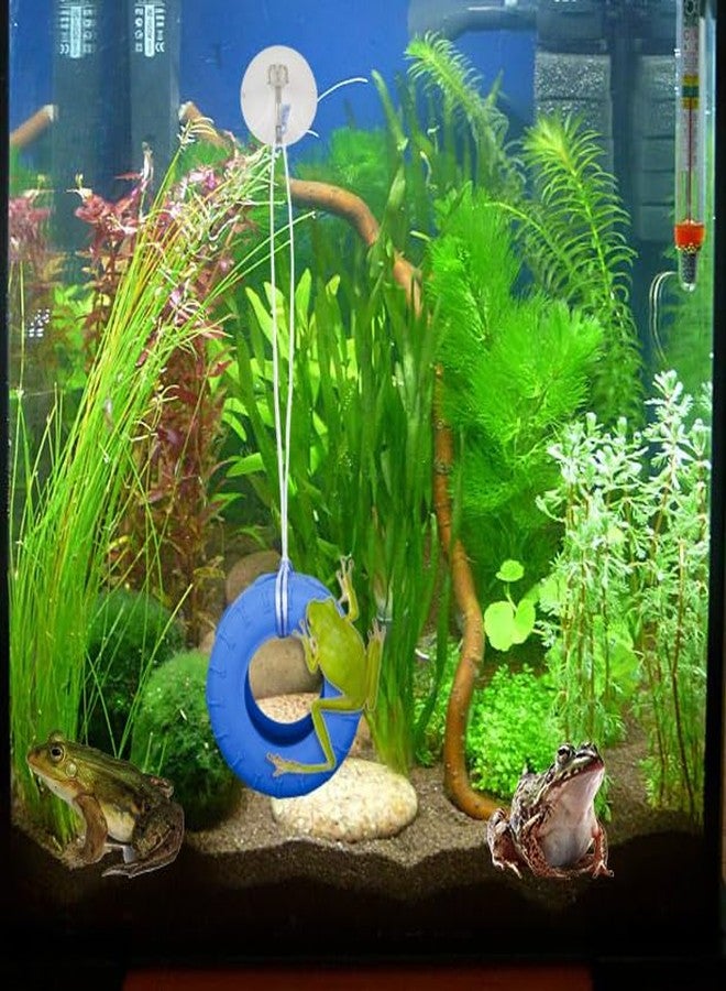MAGNEECH 3 Pack Colours Tree Frog Tire Swing,Suction Cup Hook Climbing Toy,Tree Frog Terrarium Accessories - A Must-Have for Any Reptile Amphibian Small Aquatic Animals Lover! - Image 2